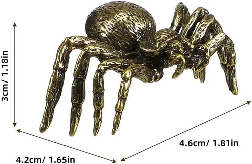 Figura de araña de latón, escultura de riqueza Fengshui estilo japonés, estatua de la suerte, té para mascotas, figura coleccionable en miniatura