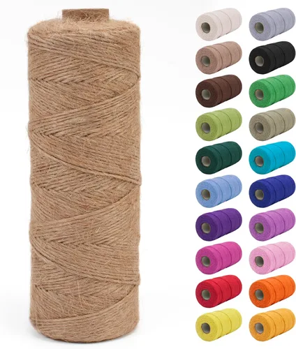 Miniatura 48 de JeogYong - Cuerda de yute de 3 mm, 99,9 m, cuerda natural gruesa para jardín, ideal para manualidades, exterior, jardinería, envoltorios de regalo