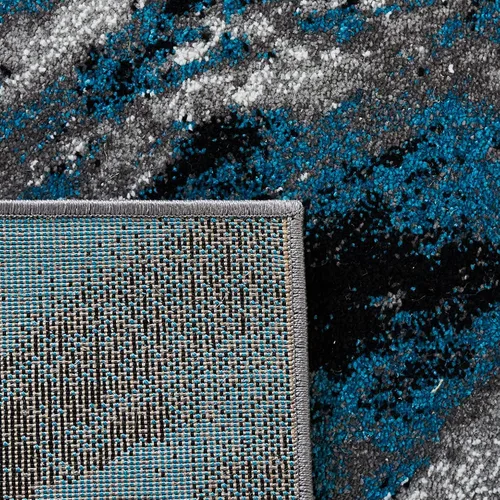 Miniatura 8 de SAFAVIEH Glacier Collection GLA127M - Alfombra moderna abstracta que no desprende pelusa, para sala de estar o dormitorio, 4 x 6 pies, azul/gris
