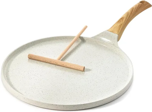 Miniatura 10 de SENSARTE Sartén Antiadherente para Crepas, Sartén Dosa con Revestimiento de Granito Suizo Sartén Plana para Panqueques Plancha Tawa de 12 Pulgadas