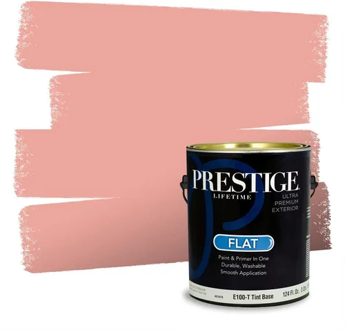 Miniatura 595 de Prestige Paints Pintura exterior e imprimación en uno, 1 galón, plano, coincidencia comparable de Valspar* Amber Rose*