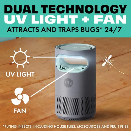 Miniatura 2 de STEM - Trampa de ventilador para insectos voladores para el control de insectos en interiores, atrae mosquitos, moscas de la fruta y moscas