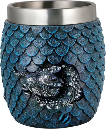 Miniatura 2 de GOT - Taza de café de huevo de dragón, jarra de cerveza medieval D&D de 15.8 onzas, taza de acero inoxidable para coleccionistas de amantes