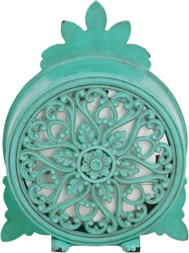 Miniatura 8 de NIKKY HOME - Reloj de mesa mini de cuarzo peltre vintage con cristal brillante de strass, 2.87 x 1.37 x 3.87 pulgadas, Aqua