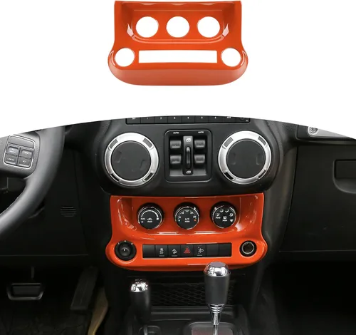 Miniatura 10 de RT-TCZ Para Jeep JK Negro Dash Console A/C Controles Cubierta Trim Panel para Jeep Wrangler JK JKU 2011-2017 ABS Interior Accesorios 1pc