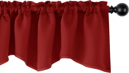Miniatura 18 de Cenefas Deconovo festoneadas para cortinas pequeñas para oscurecimiento con barra de cortina sólida