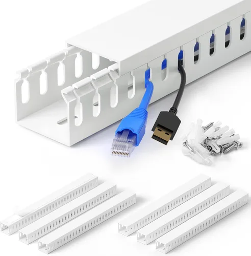 Miniatura 13 de ZhiYo Canaleta de gestión de cables para rack de servidor profesional de A2 pulg. x An2.4 pulg., kit de canaleta de cables de 95 pulg.