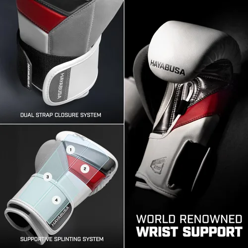 Miniatura 4 de Hayabusa T3 - Guantes de boxeo para hombre y mujer, protección de muñeca y nudillos, cierre de velcro doble X, soporte de muñeca con férulas