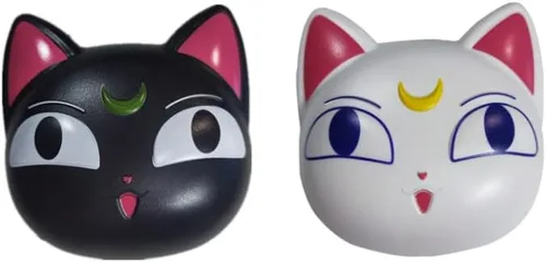 Paquete de 2 fundas para lentes de contacto de anime lindo gato estuche de viaje portátil para lentes de contacto kit con solución limpiadora de