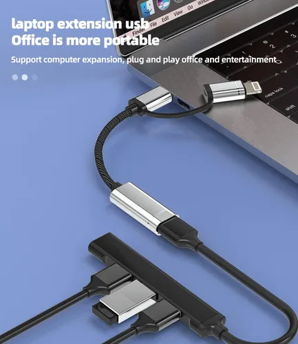 Miniatura 5 de Zoyuzan Adaptador USB a Lightning OTG Cable USB-A hembra tipo C macho 3.0 convertidor Thunderbolt Cable de puerto Thunderbolt Apple IPhone15 Pro Max