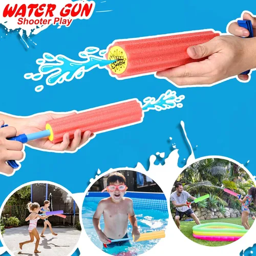 Miniatura 4 de Pistolas de remojo de agua, 6 piezas de chorros de agua de espuma, pistolas de chorro para niños y adultos, niños y niñas para jugar
