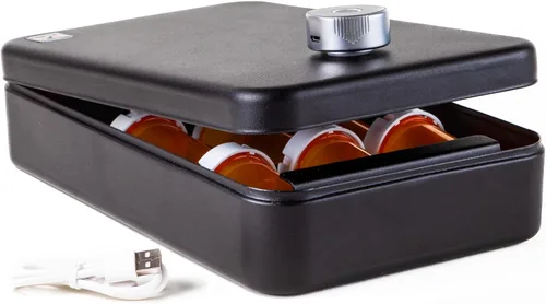 Miniatura 11 de Caja fuerte para cajones de medicamentos (cerradura de llave, 11-3/4 pulgadas de largo x 7 pulgadas de ancho x 2-7/8 pulgadas de alto)