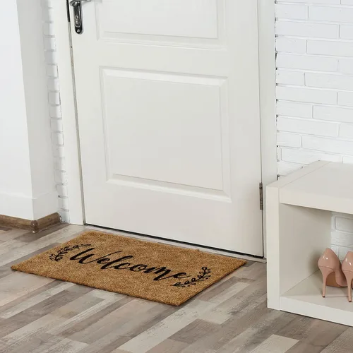 Miniatura 2 de Barnyard Designs Felpudo de Bienvenida para Exteriores, Tapete Grande de Entrada para Puerta Delantera, Color Marrón (Bienvenida, 30x17 pulgadas)