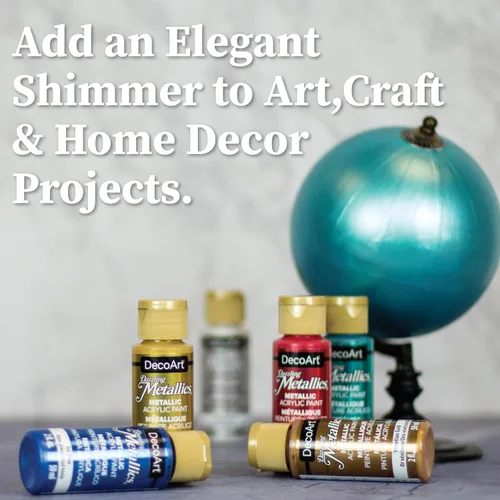Miniatura 3 de DecoArt Americana Pinturas Acrílicas DAZZLING METALLICS, Juego de 18 Colores Populares, Botella de 2 fl oz (Paquete de 18)