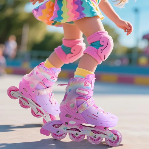Miniatura 7 de 2PM SPORTS Patines en línea para niños y niñas de edades 5-8, 8-12, 3-5, 4-8, 6-12 con ruedas que se iluminan, patines de ruedas ajustables