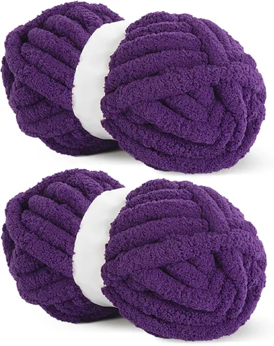 Miniatura 75 de HOMBYS Hilo de Chenille Grueso Carbón para Crochet, Hilo Grueso Espeso y Esponjoso para Tejer, Hilo Súper Grueso para Tejer Mantas a Mano, Hilo