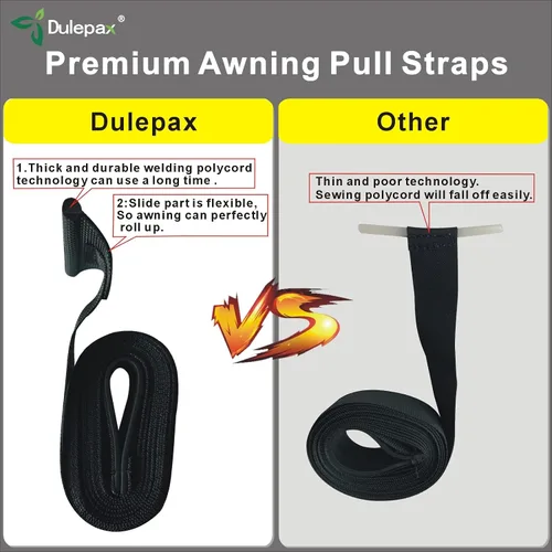 Miniatura 2 de Dulepax Correas de tracción para toldo de autocaravana, correas de 96 pulgadas de largo con tecnología Polycord de soldadura. Correas universales