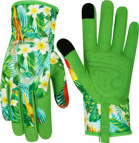 Miniatura 46 de Guantes de Jardinería de Cuero MERTURN para Mujeres, Guantes de Jardín a Prueba de Espinas, Guantes de Trabajo Compatibles con Pantalla Táctil, Azul