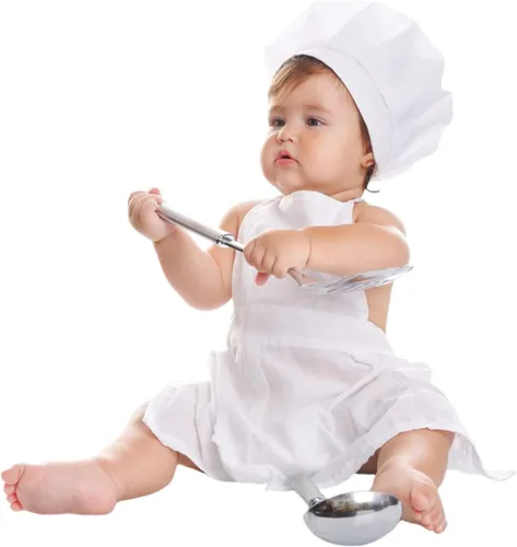 Miniatura 10 de KHC-KHF Traje de chef para recién nacido, disfraz de chef para bebé, disfraz de chef para niños, disfraz de cosplay para niños y niñas 7-18 meses