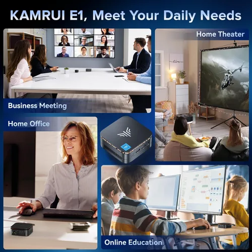 Miniatura 9 de KAMRUI Mini PC Celeron J3455, Mini computadora de escritorio, 86B DDR/128GB eMMC pequeña computadora 4K soporte 2.5" SSD/mSATA SSD/2.4G+5G WiFi dual
