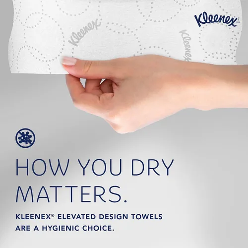 Miniatura 8 de Kleenex Toallas de Papel en Rollo Duro Profesionales, a Granel (54471), Enrollado Duro, Diseño Elevado, Bolsillos de Absorción Premium, Blanco