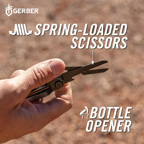 Miniatura 6 de Gerber Gear Armbar Scout Multiherramienta 7 en 1 - Hoja de borde liso de 2.5 pulgadas, martillo, tijera, sierra, equipo EDC - Onyx