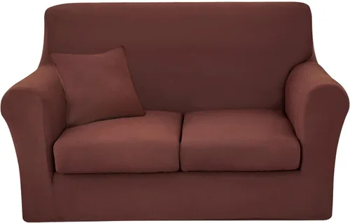 Miniatura 32 de JQinHome Funda elástica para sofá de 2 piezas Fundas para sofá, funda para sillón con funda de cojín separada para silla, protector de muebles