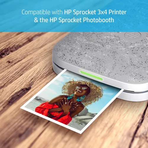 Miniatura 4 de HP Sprocket - Papel fotográfico Zink de 3.5 x 4.25 pulgadas, con respaldo adhesivo (20 unidades) compatible con piñones de 3 x 4, impresora