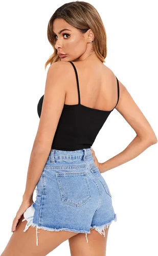 Miniatura 2 de Verdusa Camiseta sin mangas Y2K con cuello redondo y diamantes de imitación para mujer