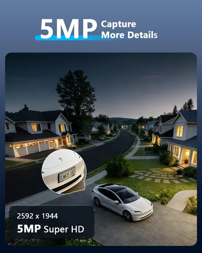 Miniatura 4 de OOSSXX Full HD 5MP Definición Sistema de Cámaras de Seguridad Cableado Hogar Exterior Cámaras de Videovigilancia Cámaras CCTV Sistema de Seguridad