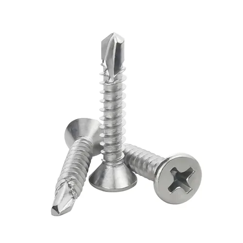 120 tornillos de chapa metálica de cabeza plana #8 x 1, tornillos de cabeza plana de acero inoxidable 410, tornillos autorroscantes de cabeza