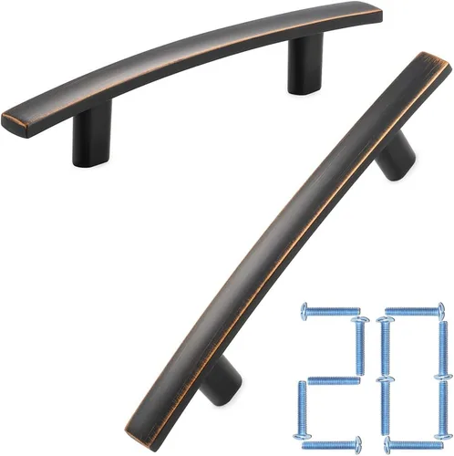 KOOFIZO Paquete de 20 tiradores de bronce aceitado de 3 pulgadas para gabinetes de cocina, manijas de bronce frotado para gabinetes de cocina,