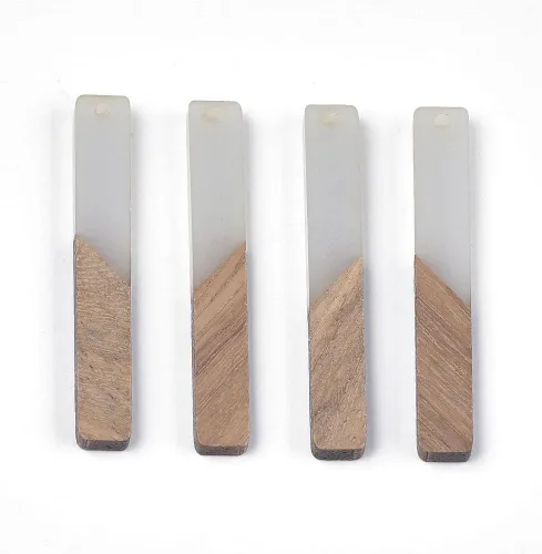 Miniatura 27 de Mega Pet Colgante de resina y madera de nogal para hacer joyas de bricolaje