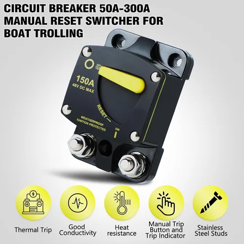 Miniatura 2 de Erayco Disyuntor de 50 amperios de 12 V a 48 V CC para motor de arrastre de barcos, vehículos de remolque de ATV marinos, audio estéreo, batería