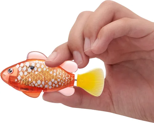 Miniatura 3 de Robo Alive Robo Fish, peces robóticos de natación (Rosa + Dorado) de ZURU, activados por agua, cambian de color, vienen con baterías, Exclusivo