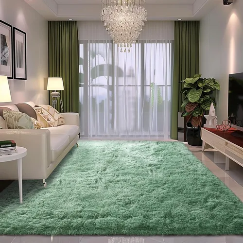 Miniatura 86 de Awaytail Alfombra Esponjosa Lavable 2x3 Pies, Pura Negra Alfombra para Silla de Escritorio Antideslizante, Alfombra Supersuave para Niños