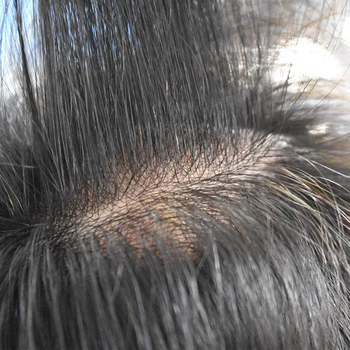 Miniatura 5 de Ultra Thin Skin Mens Toupee Invisible Hombres Reemplazo De Pelo Poly Hairpiece V-loop 0.001 in Piel Delgada Sistema De Pelo Humano Negro Marrón #