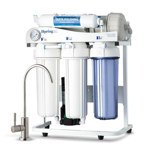 Miniatura 12 de iSpring - Sistema de filtro de agua por ósmosis inversa sin tanque, de grado comercial con proporción de drenaje 1:1. 500 galones por día. RCS5T