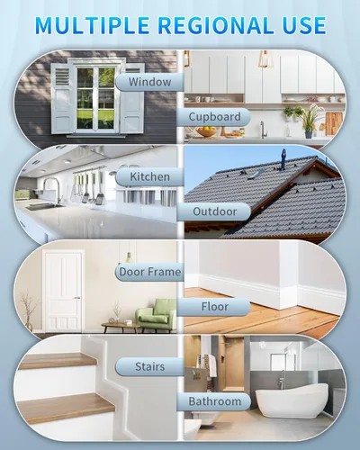 Miniatura 6 de Calafateo y sellador de silicona almendra, sellador de silicona 100% impermeable, a prueba de encogimiento y grietas, calafateo de silicona