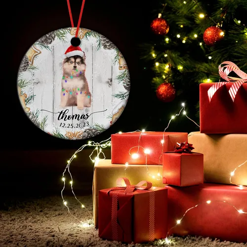 Miniatura 3 de Prezzy Adorno personalizado de Aussiedor para la primera Navidad, corona divertida 2023, decoración del árbol de Navidad, regalos de recuerdo