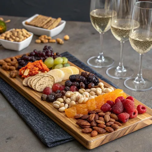 Miniatura 4 de NUT CRAVINGS - Cesta de regalo con arreglo floral de frutas secas navideñas en cesta de regalo de madera en forma de manzana + bandeja (9 surtido)