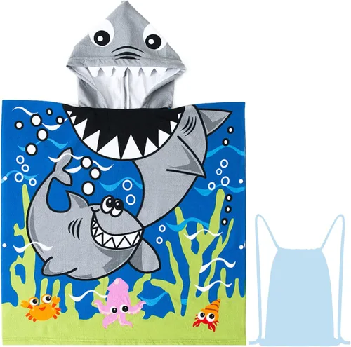 Miniatura 30 de NovForth Toalla de Playa para Niños y Niñas, Envoltorio de Toalla de Baño con Capucha de Cocodrilo, Toalla de Piscina para Niños Pequeños con Capucha