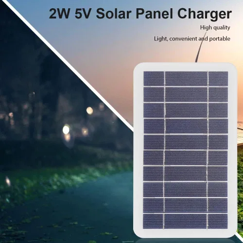 Miniatura 4 de Panel solar de 5 V 400 mA de 2 W de salida USB portátil para exteriores Panel de carga solar para mini ventiladores, autos de juguete, drones