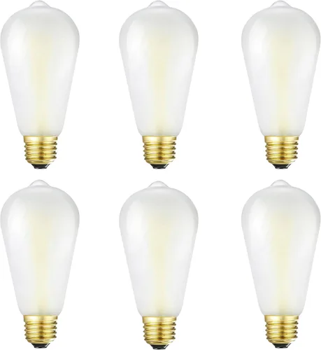 Miniatura 12 de Bombillas LED Edison regulables e26, 4 W, 40 W equivalentes, 400 lm, luz blanca cálida de 2700 K, AC120V, bombillas ST58 con acabado esmerilado