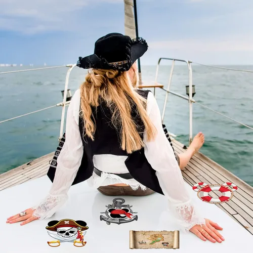 Miniatura 4 de JieyueJewelry 12 calcomanías magnéticas para puerta de crucero, capitán pirata, ratón, navegación marina, automóvil, crucero, puerta, decoración