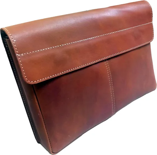 CALYX Carpeta de cuero, organizador de carpetas de archivos de cuero de grano completo, soporte para documentos, cartera de cuero para hombres -