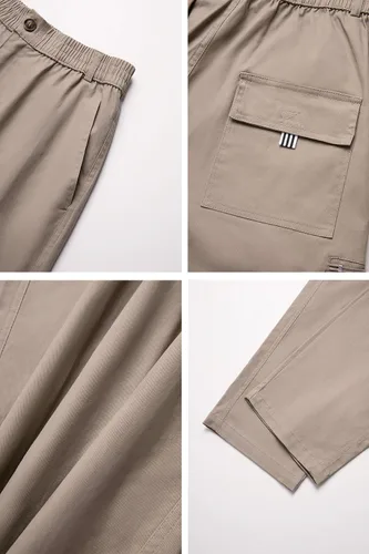 Miniatura 6 de THWEI Pantalones cargo para hombre, estilo casual, de algodón, con múltiples bolsillos, para senderismo, trabajo