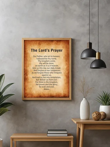 Miniatura 7 de AMERICAN LUXURY GIFTS The Lord's Prayer Mateo 6:9-13 - Arte de pared inspirador de las Escrituras cristianas, regalo de decoración espiritual