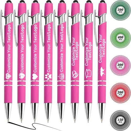 Miniatura 113 de Bolígrafos personalizados con nombre y logotipo, hasta 500 bolígrafos personalizados a granel con grabado gratis regalo para cumpleaños, graduación