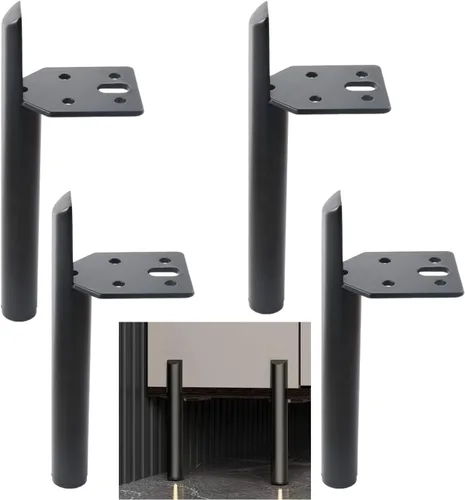 Miniatura 11 de Patas de muebles de 2 pulgadas, patas negras para mesa de café, patas de muebles de metal de mediados de siglo para sofá, gabinete, otomana, juego
